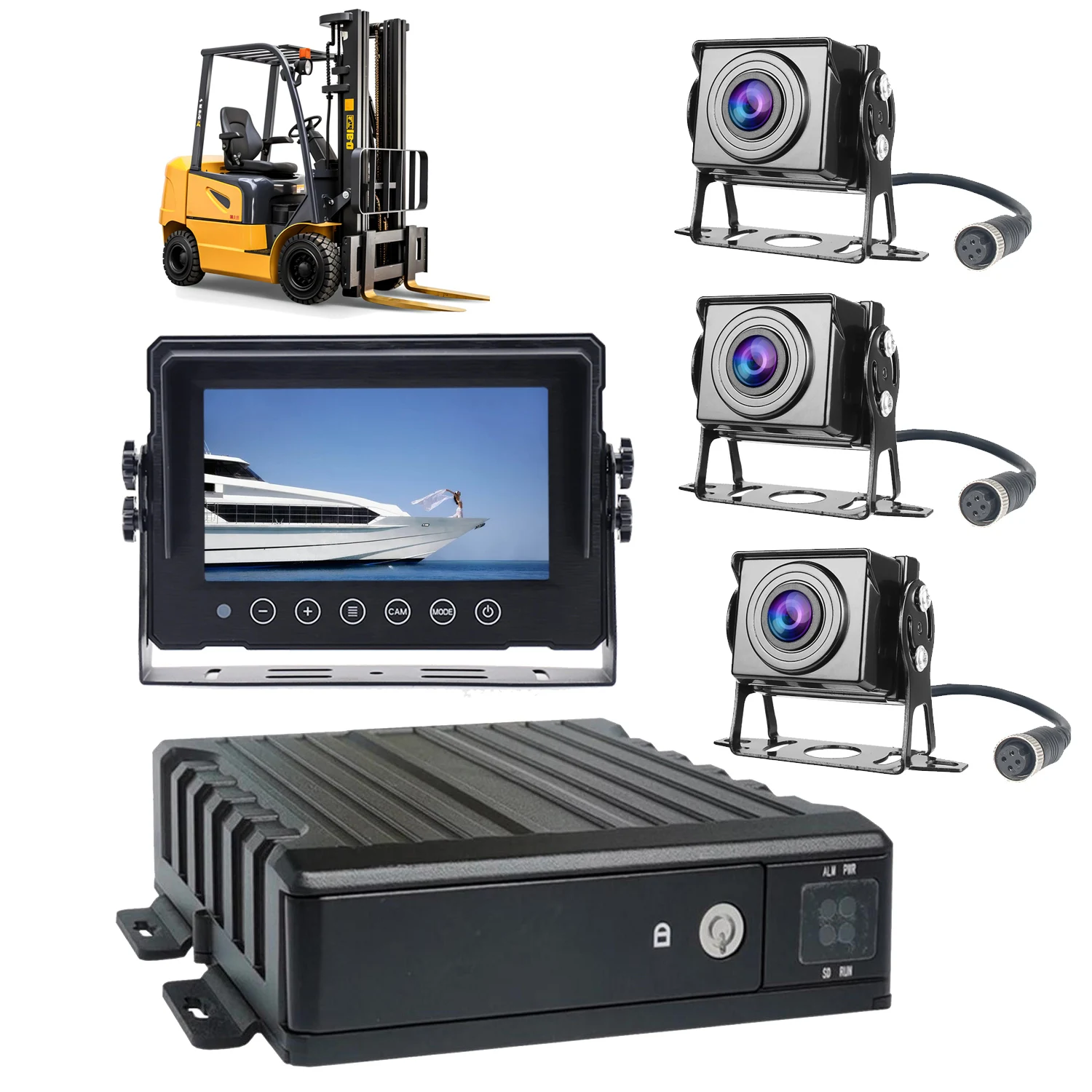 Распродажа автомобилей 4 канала 1080P ai MDVR комплекты с 7-дюймовым водонепроницаемым монитором одна камера ДСМ три BSD Мобильный DVR система