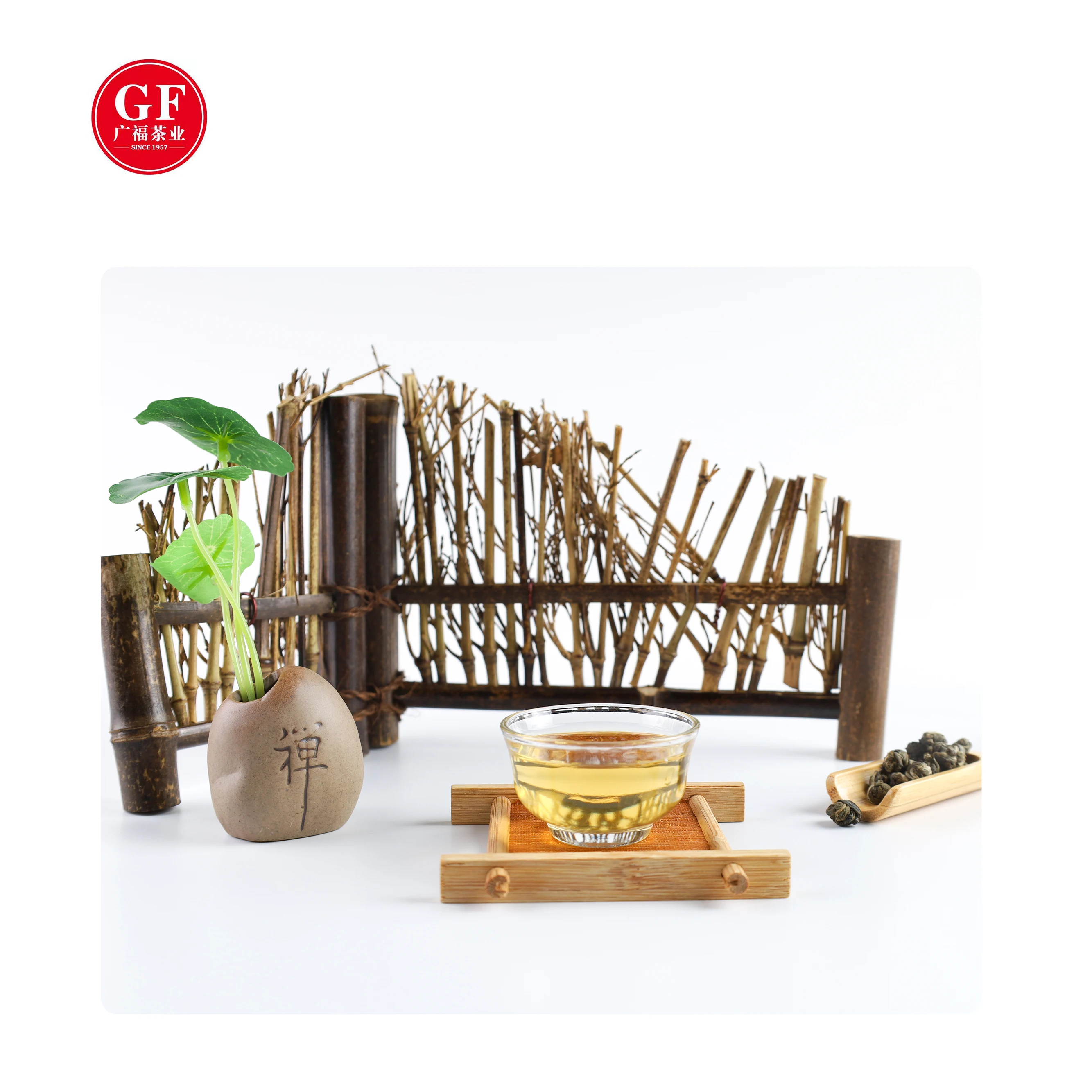 Chinese guangxi hot seeling healthy and slimming jasmine tea european standard jasmine dragon pearls