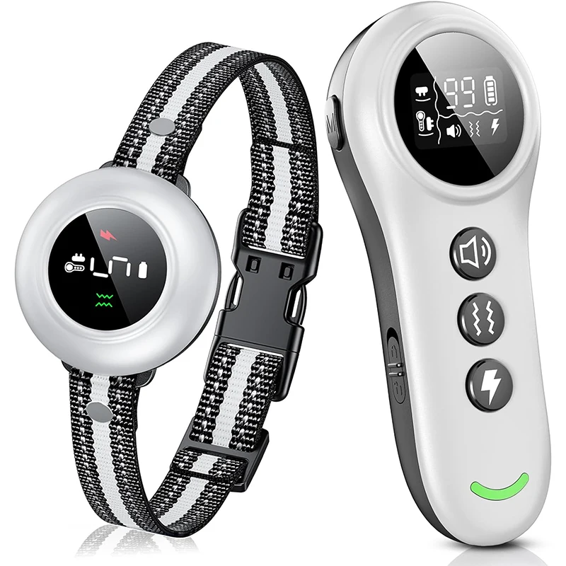 3300ft Remote Control Training Dog Collar 3 Training Modes Rechargeable Waterproof Bark Control Pet Collar for 5-150lbs Dogs