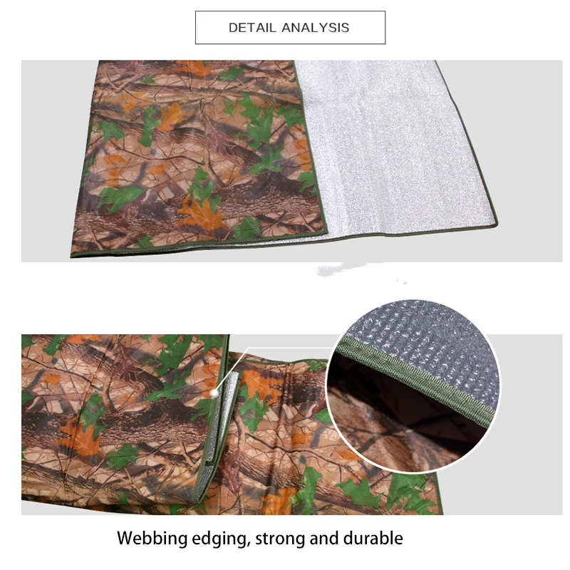 Outdoor Waterproof Foldable Portable Aluminum Eva Foil Sleeping Pad For Camping Double Side Picnic Blanket Mat