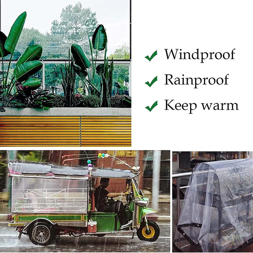 Factory-direct Waterproof PVC Transparent Tarp Tear Resistant Clear Heavy Duty Tarp