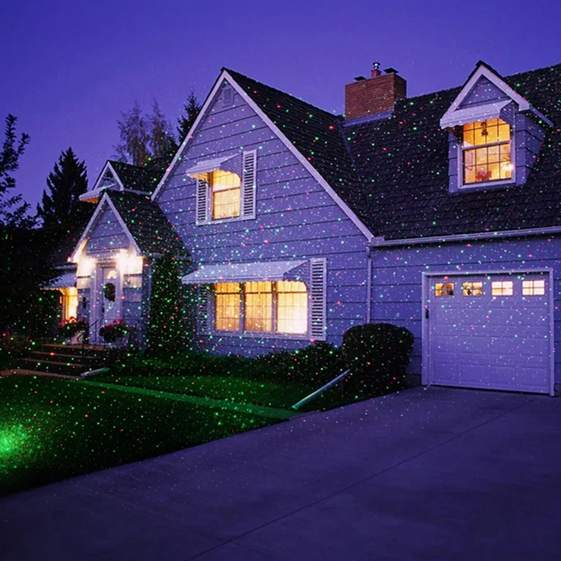 Motion Red Green Star Laser Projection Light with Night Sensor and Built-in Timer for Home Parties