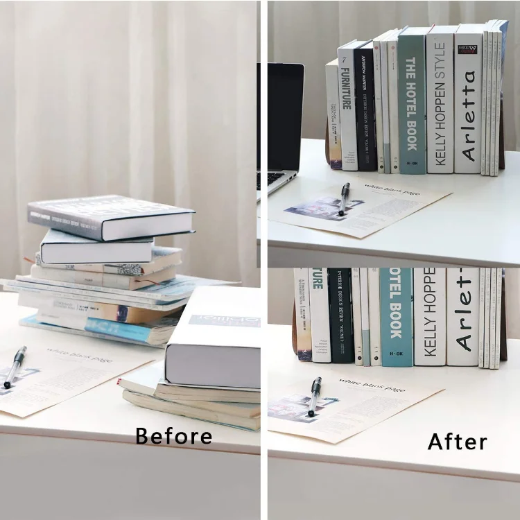 Modern book ends for heavy books home office library wooden bookend office