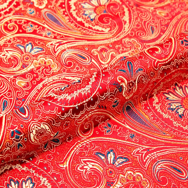 Wholesale high density nylon printed fabric satin brocade jacquard fabric luxury free sample jacquard brocade fabric for dress