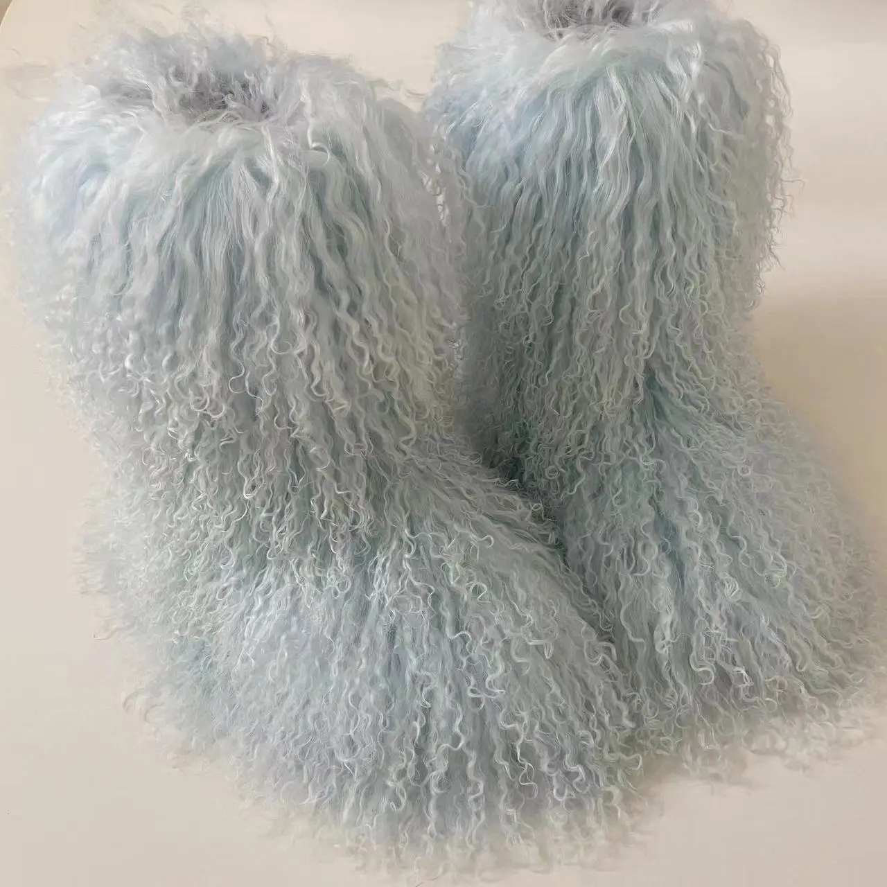 Wholesale winter real mongolia fur shoes for woman mongolian sheep fur boots
