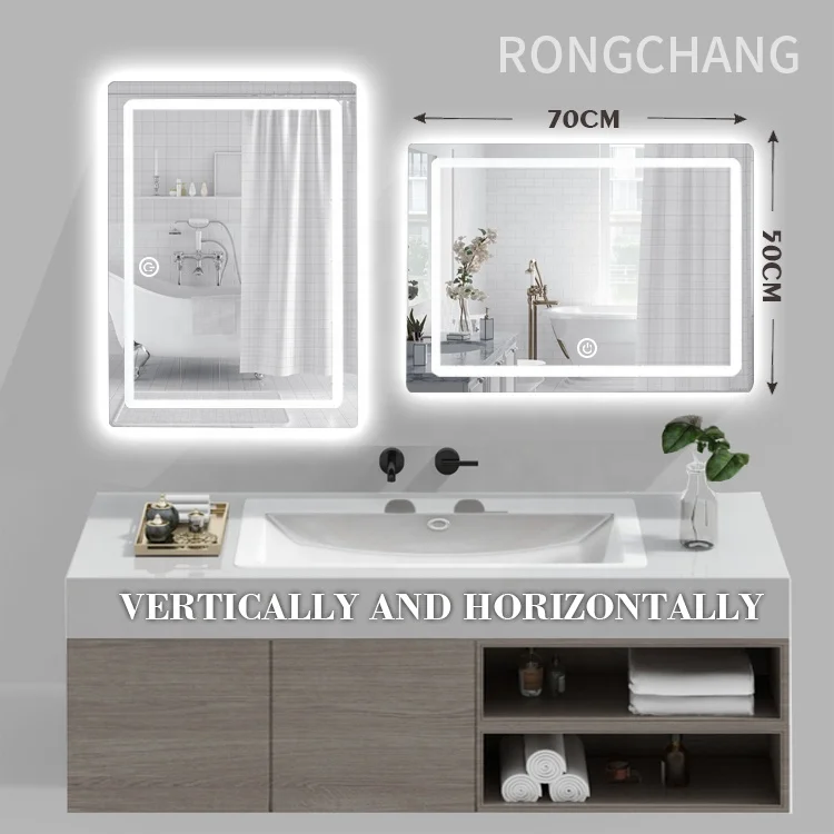 Wholesale Regular Rectangle Human Body Sensor Smart Touch Screen LED Light Bathroom Mirror LED Light Backlit Smart Mirror