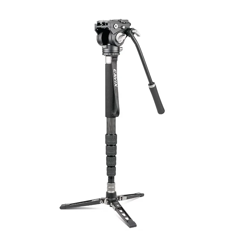 CAVIX Heavy Duty Flexible Extendable Tripod Stand 5-Section Carbon Fiber Monopod For DSLR Camera Photography