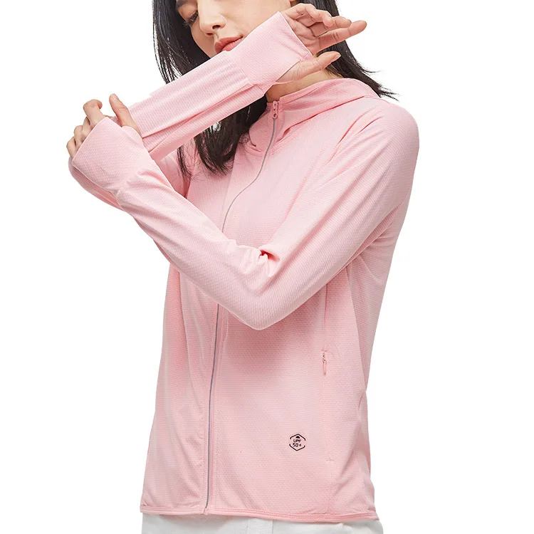 Summer UPF50+ Women Anti Uv Coating Sunscreen Clothes  Super light Thin Breathable Sun Protection Clothing With Hooded