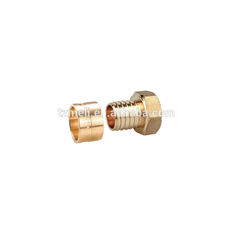 
Wholesale Brass pipe fitting sliding straight female union 16*1/2