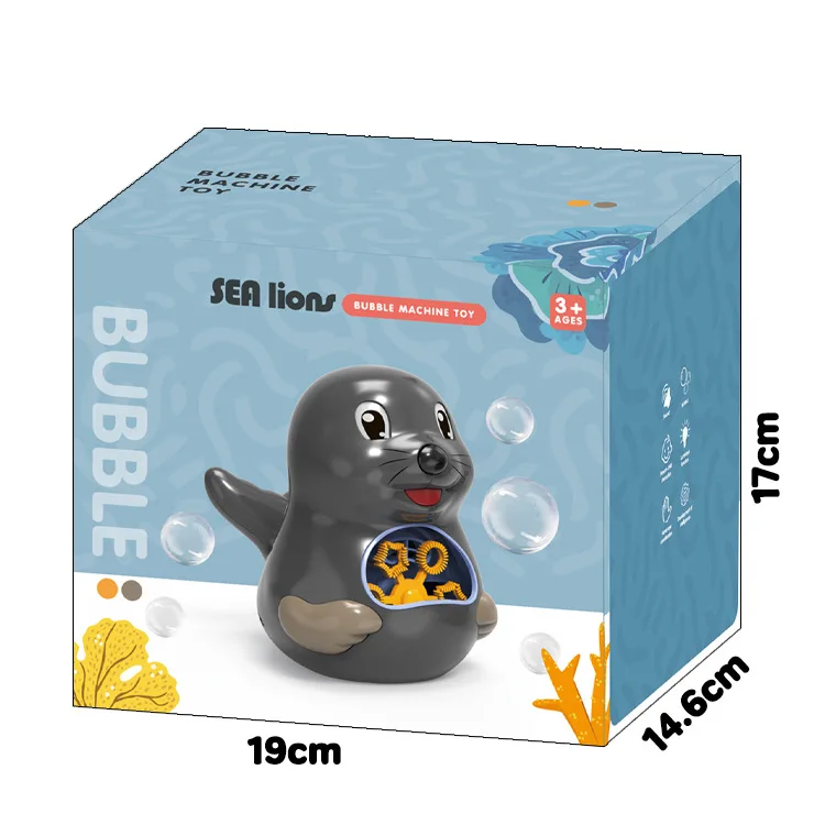 Syh111 Sea Lion Bubble Machine Light Music Animal Bubble Blower Summer Outdoor Toys Children Party Soap Water Stick Bubble Toy