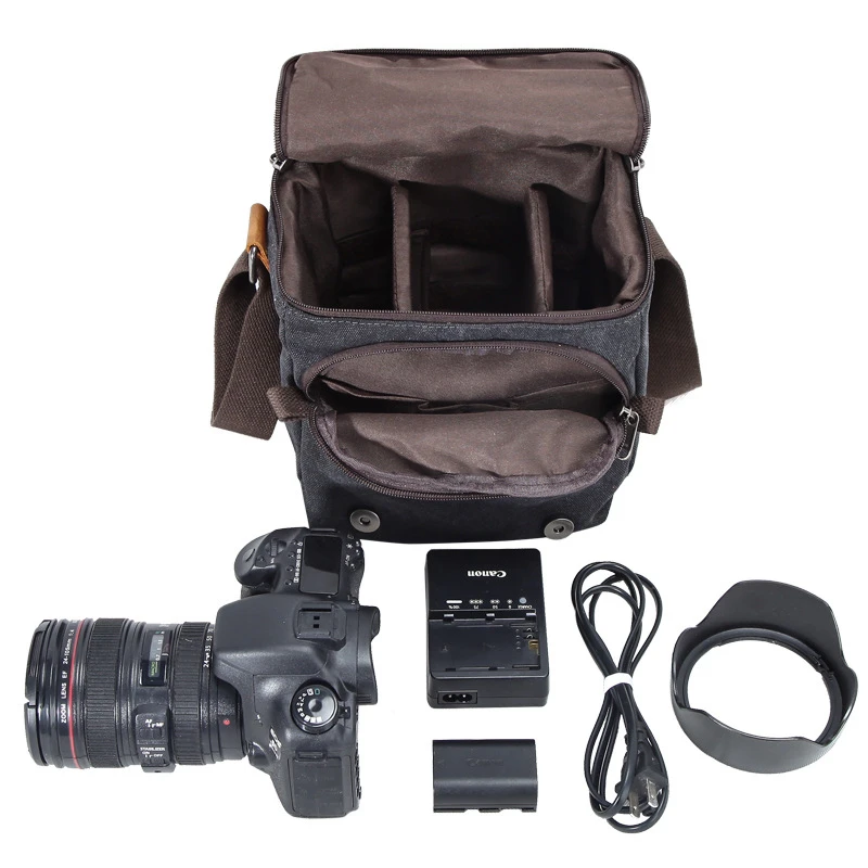 
Waterproof Waxed Canvas Camera Cross Bag For Men 