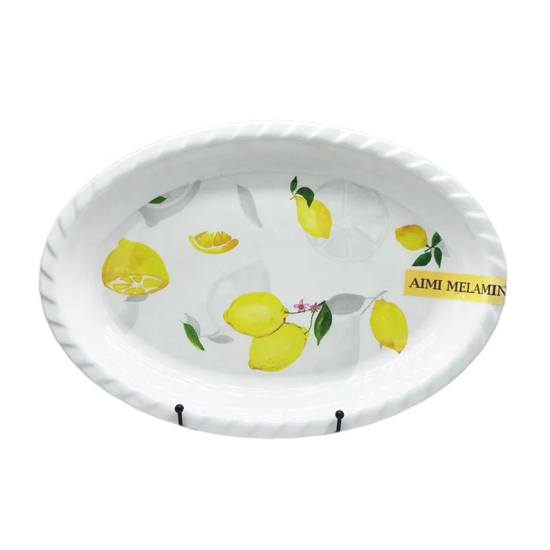 Serving Platter Melamine Plastic High Quality Oval Restaurant Plate Durable Factory Melamine White Plate Dish