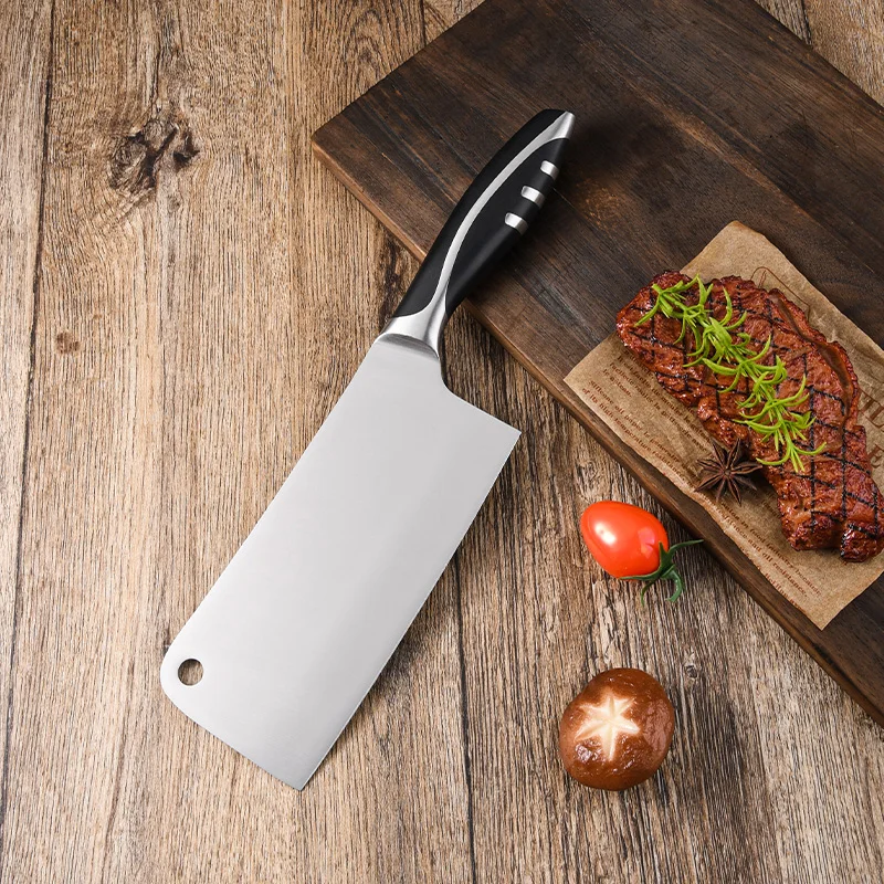 Wholesale OEM All Steel Round Handle Universal Kitchen Knives 5 Piece Set Professional 8inch chef knife for slicing vegetables