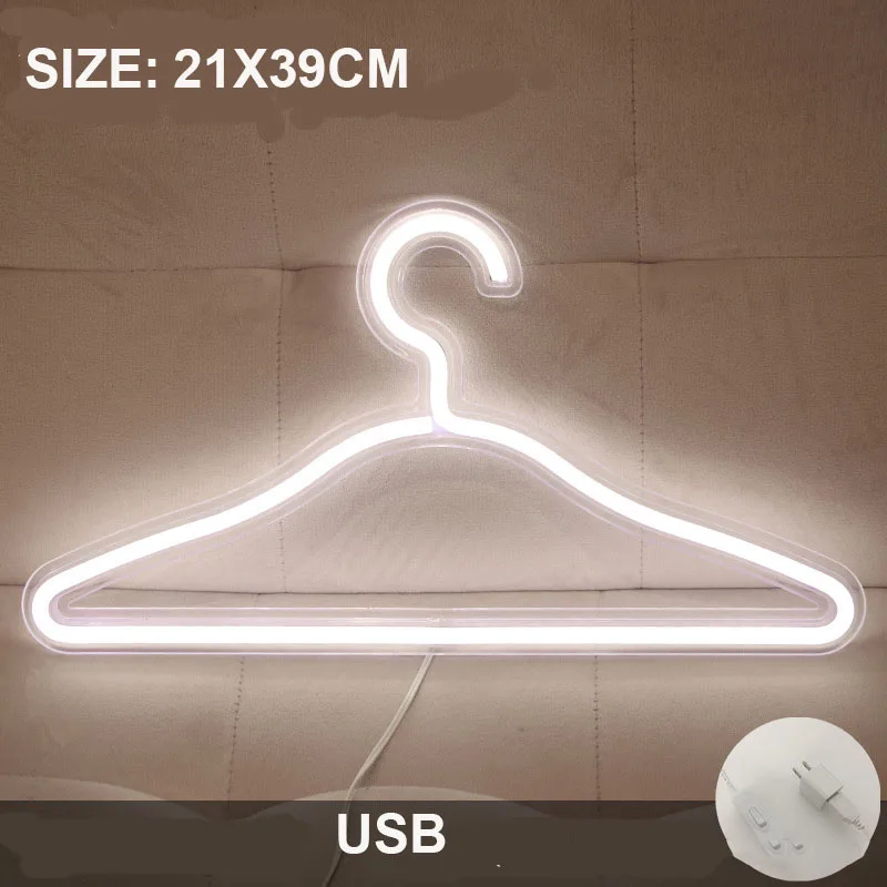 personalized plastic hangers led neon light creative plastic hanger plastic hanger display