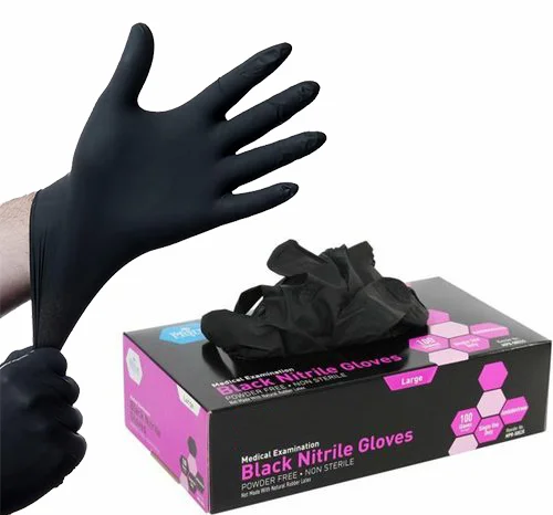 3mil 4mil black blue pink nitrile glove beauty salon spa nail artist custom logo disposable cleaning powder free nitrile gloves