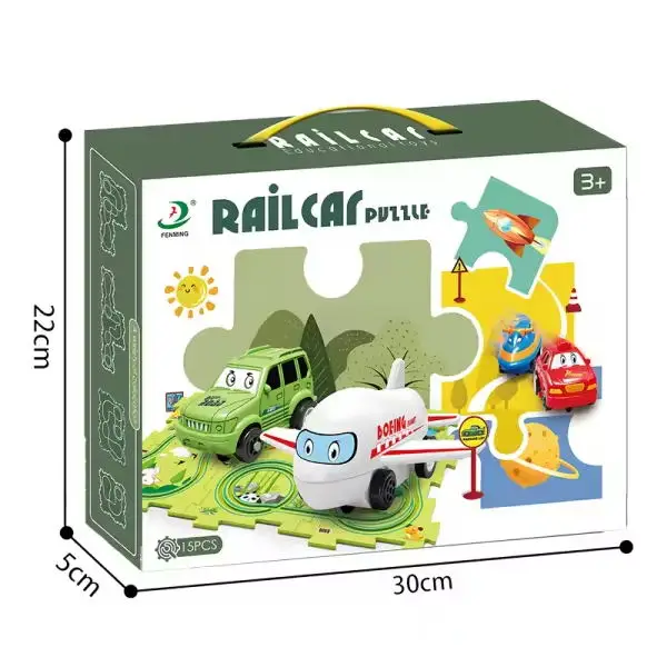 Adventure car track toy  sliding track jigsaw electric vehicle rail toy DIY vehicle puzzle build set for kid logic puzzle
