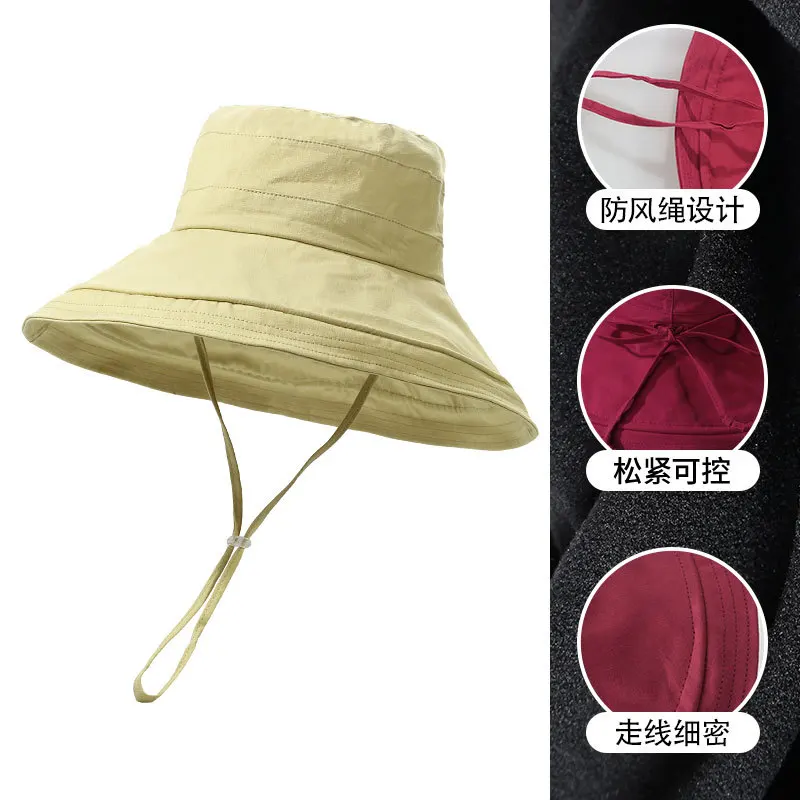 Breathable Wide Brim bucket Hat Outdoor Sun Protection Safari Mens Bucket Hats Travel fishing cap bucket hat wiht custom logo