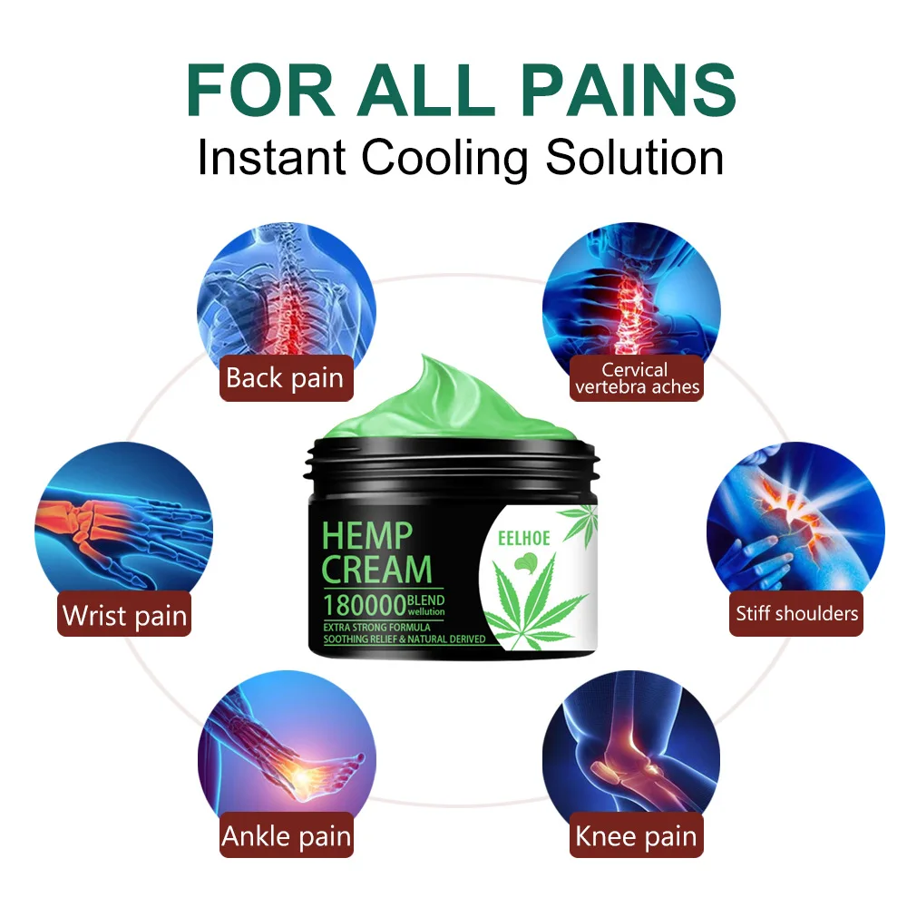 Cream Pain Relief Hemp for Back Pain Wrist Pain 50g Herbal Extract Leaf Bottle Cool Dry Place Liquid-solid Extraction 10 Pcs