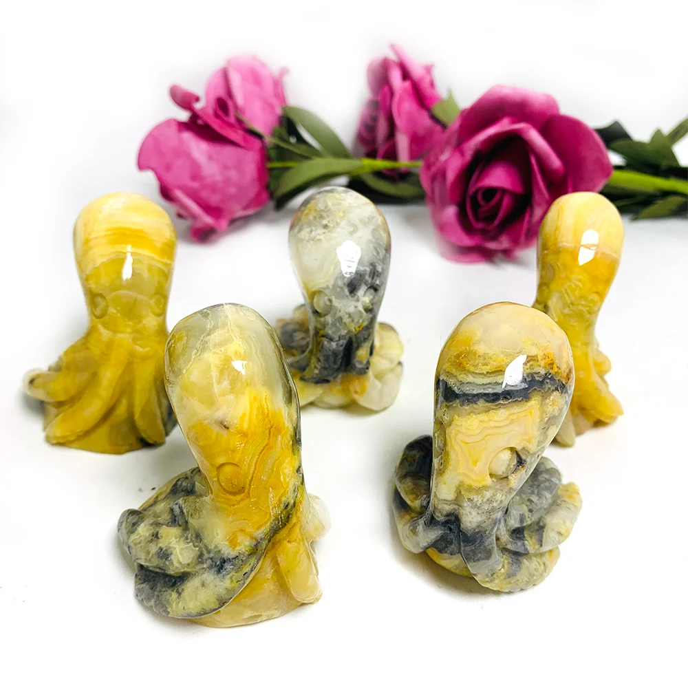 
Wholesale natural crystal octopus home decor collection with souvenir brings healing 