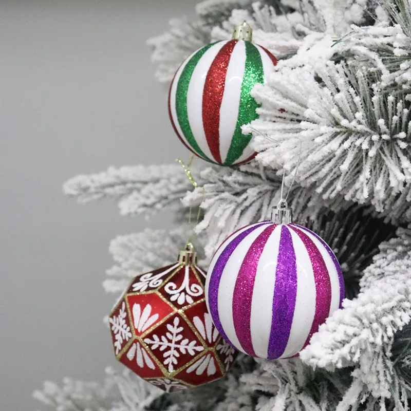 Hand-painted Christmas ball 6cm8cm set Christmas tree pendant 24pcs Christmas decorations