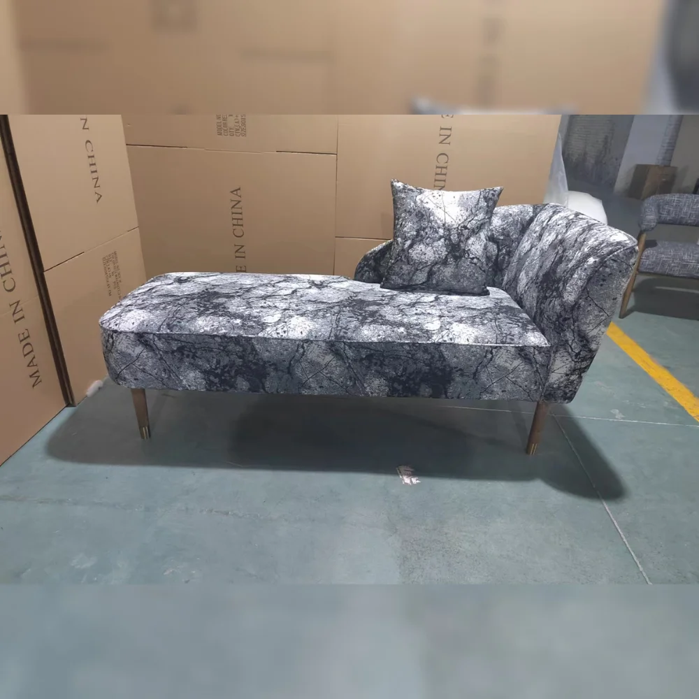 Luxury Design Wholesale Grey patterned sofa bed Living Room Couch Velvet Fabric Sofa