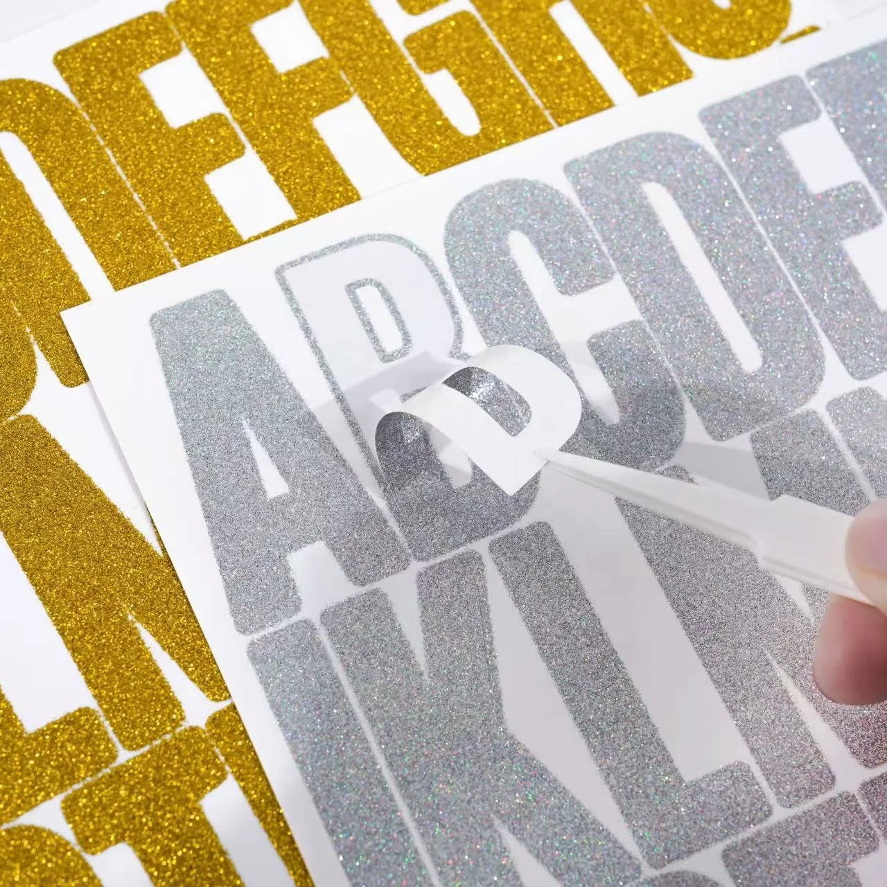 2inch Self-Adhesive Waterproof Stickers Glitter Gold Silver Alphabet Number Stickers Letter For Sign And Notebook Sheets Packing