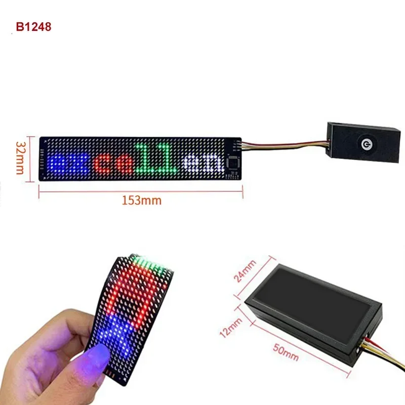DIY 12*48 СВЕТОДИОДНЫЙ модуль панели гибкий пиксель BT приложение программируемый декоративный шлем вставка ткань шляпа светящийся светодиодный дисплей матричный экран