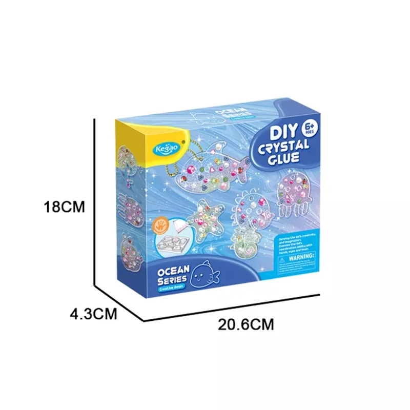 Art DIY Crown /Dessert /Animals /Ocean Theme Creative Resin Transparent Crystal Glue Pendant Educational STEM Toy For Kids