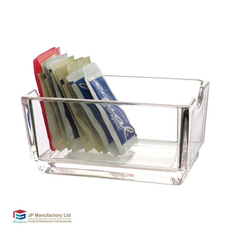 High Quality Acrylic Tea Coffee Sugar Bag Holder Organizer Clear plastic coffee holder Decorative Tea Bag Holder for Hotel