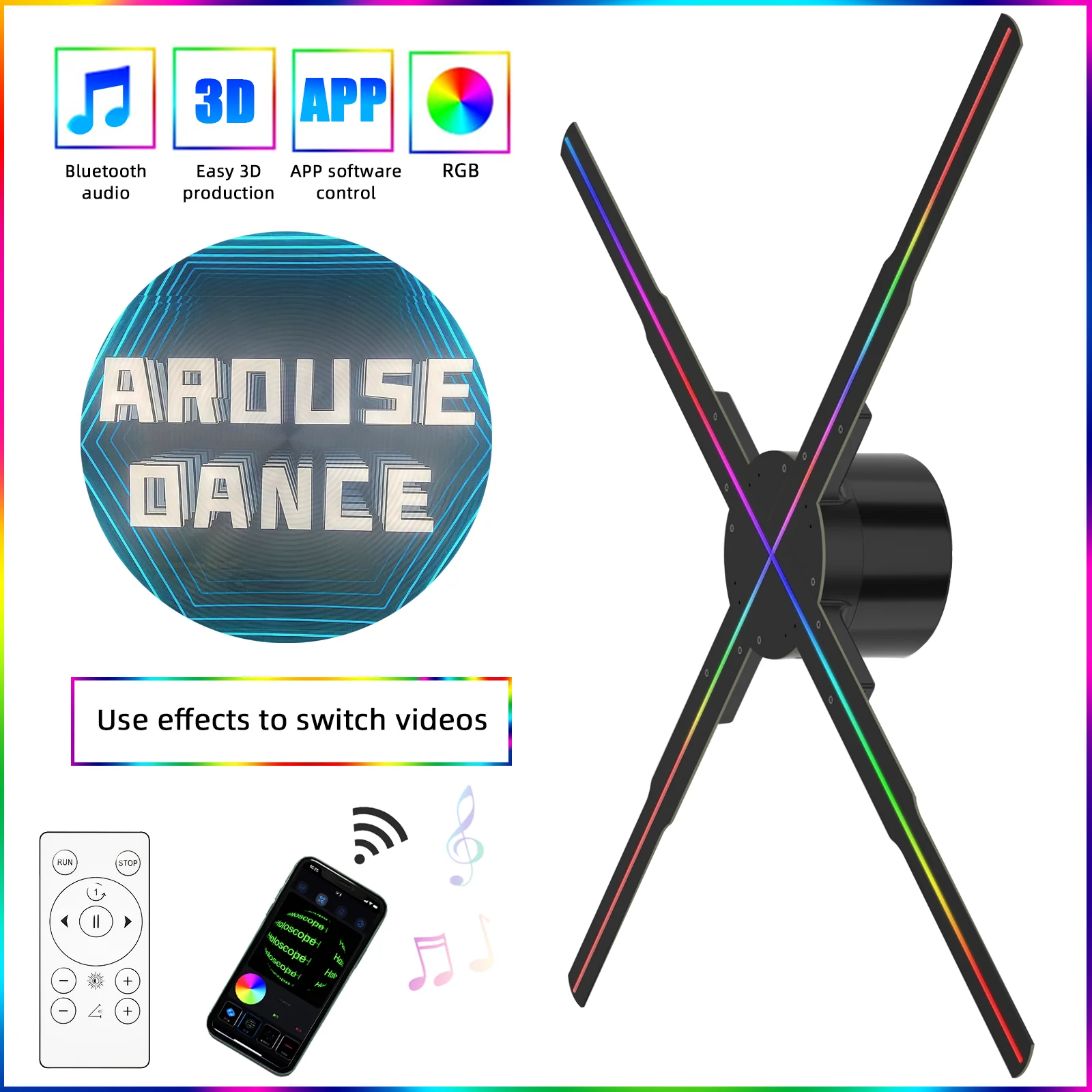 Naked-eye 3D holographic projector three-dimensional three-dimensional levitation imaging Qixi birthday romantic gift hologram