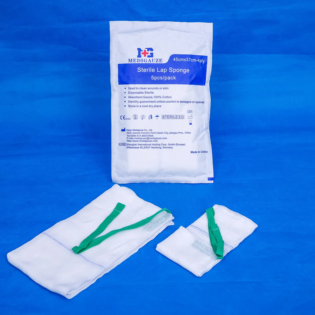 medical gauze dressing with x-ray detectable lap sponge for operating