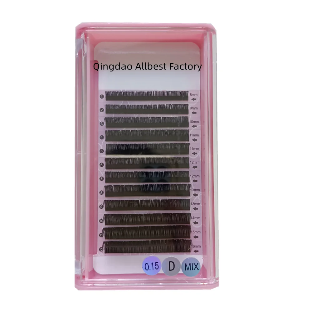 Individual Lashes Matte Black Custom Curls Lash Supplies Silk False Lashes Manufacturer High Quality Korean PBT Fiber Mink