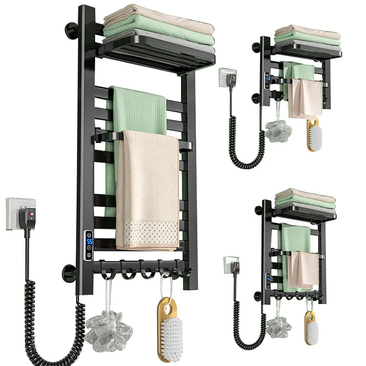 Modern High Quality New Design Smart Drying Rack Bathroom Toilet Heating Towel Rail Smart Electric Towel Rack