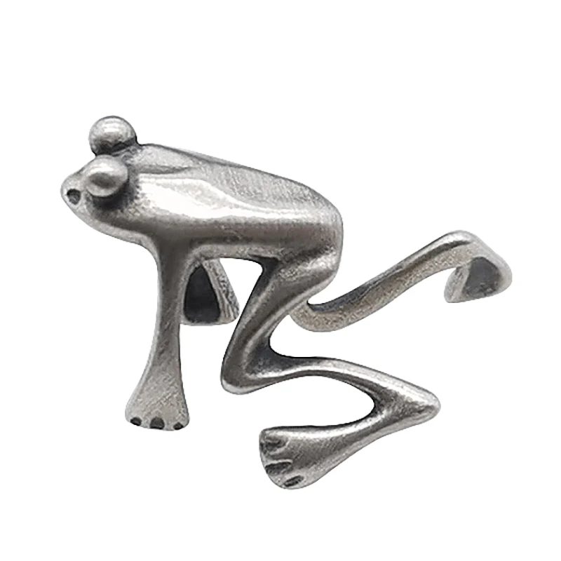 Wholesale fashion hip hop frog Earbone clip real pure S925 Sterling Silver Earrings Jewelry for women
