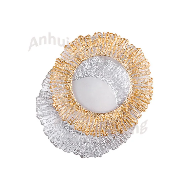 Wholesale Wedding Decorative under plate  Glass plate gold color Glass reef charger plate