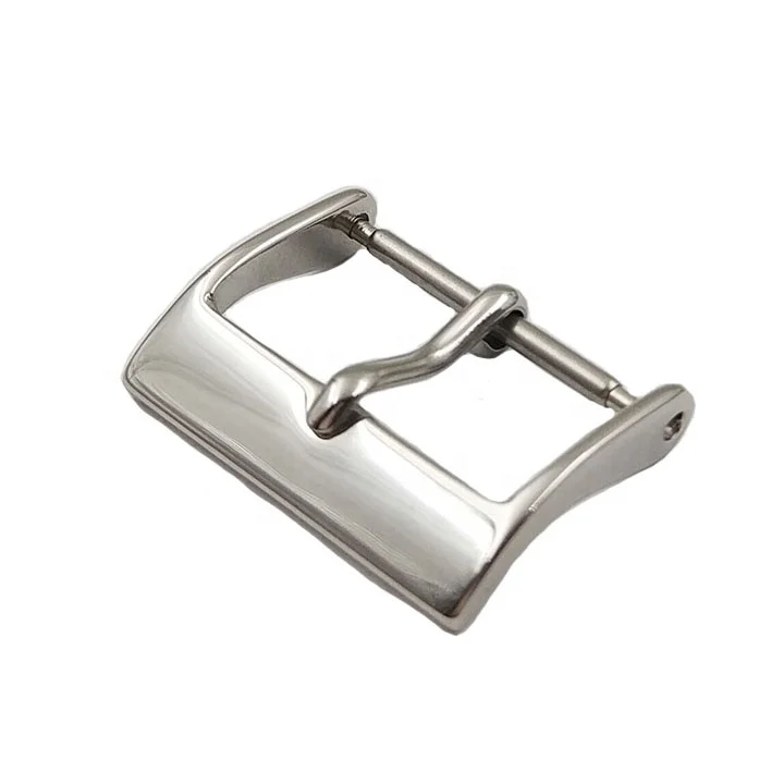 High Quality Polished Wristwatch Band Buckle Solid 304 Stainless Steel 18mm Watch Buckle For Leather Watch Straps