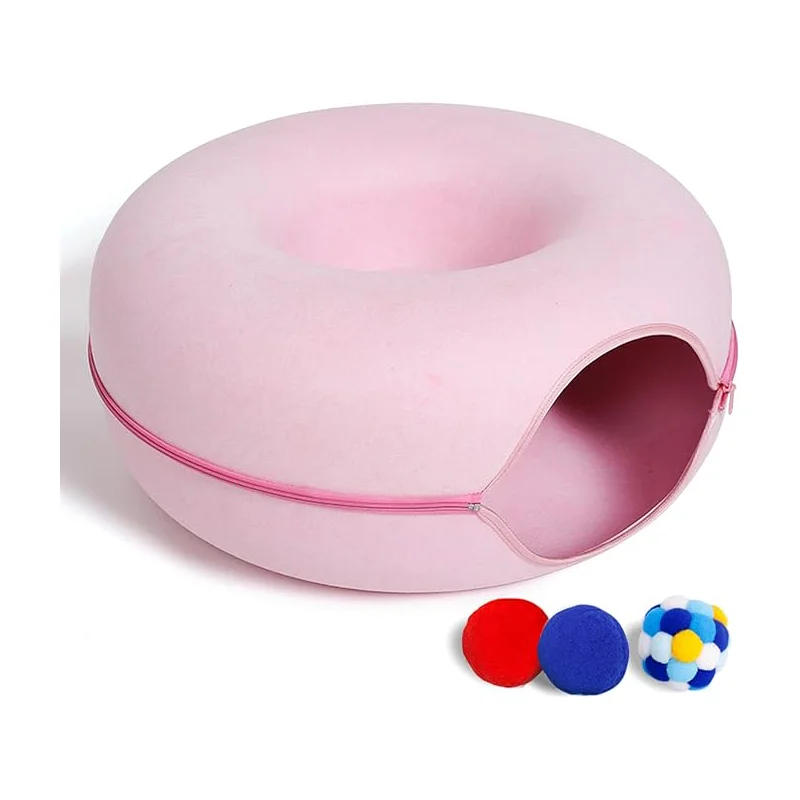 Wholesale Comfortable Cute Design Plush Cat House Handmade Felt Cat Cave Bed For Pet