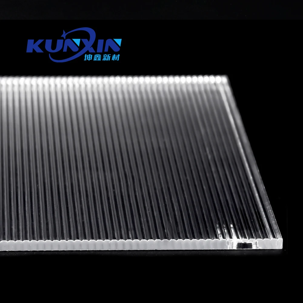 Kunxin 1220x2440mm Decorative Ribbed Texture Acrylic Plastic 1.5mm 2mm 3mm Mini Prism Striped Acrylic Sheet