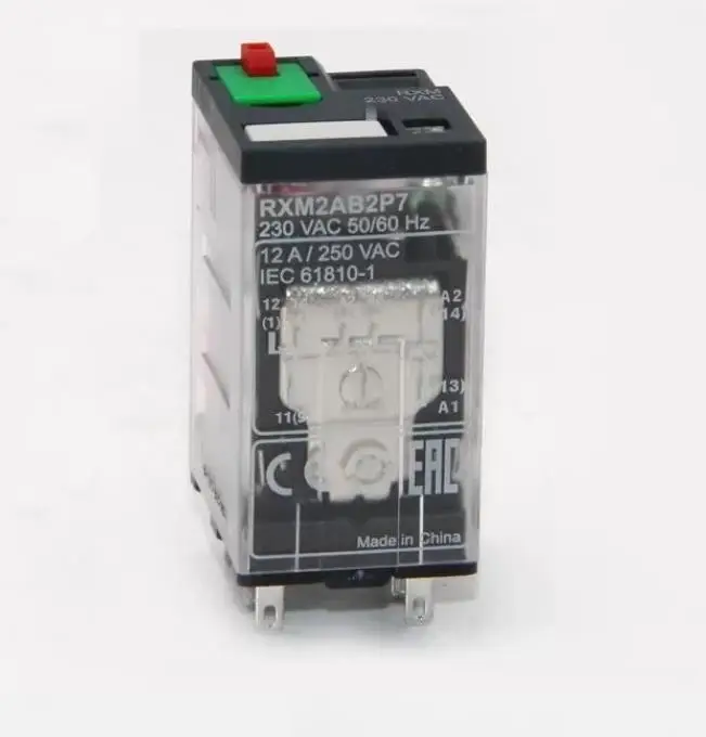 electric RXM miniature plug-in relays with LED RXM2A 2CO 12A 12 VDC-110 VDC 24 VAC-230 VAC electromagnetic