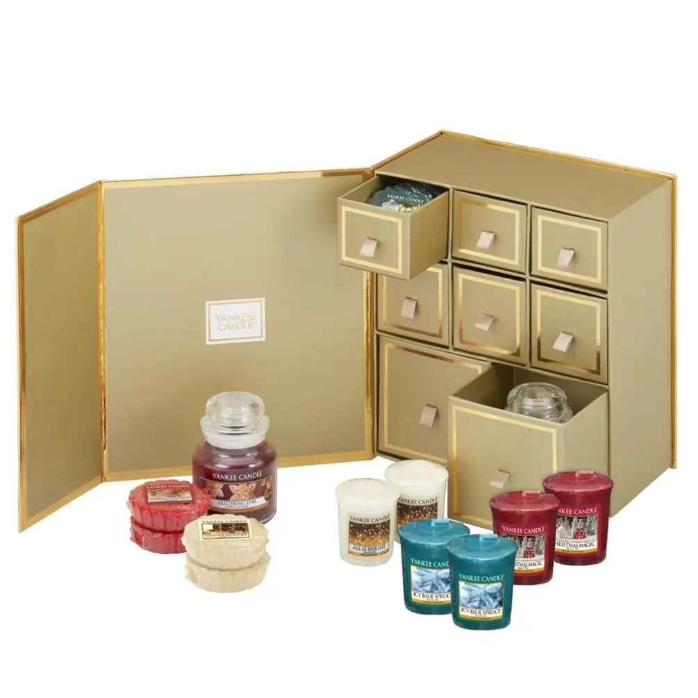 Personalized Design Pattern Paperboard Advent Calendar Candle Boxes Huge Luxury Countdown Candle Box Packaging For Gel Candles