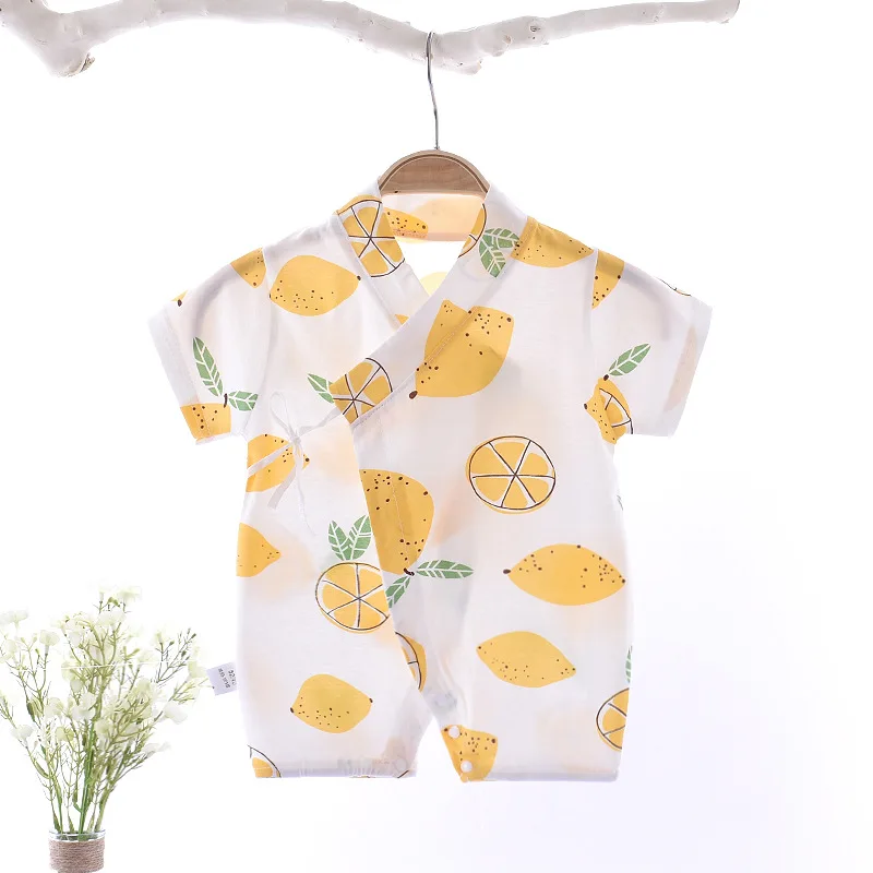 Summer Baby Jumpsuit Combed Cotton Print Baby Romper Lightweight Breathable Short-sleeved Rompers
