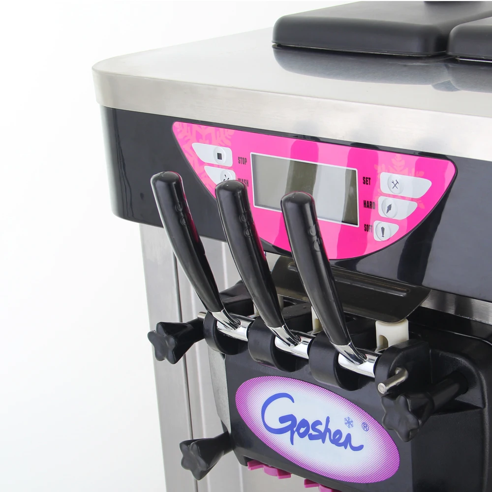 Goshen Brand BJH219C Ice Cream Fruit Snack Machine Stainless Steel Body Auto Return Handle Twist Ice Cream Machine