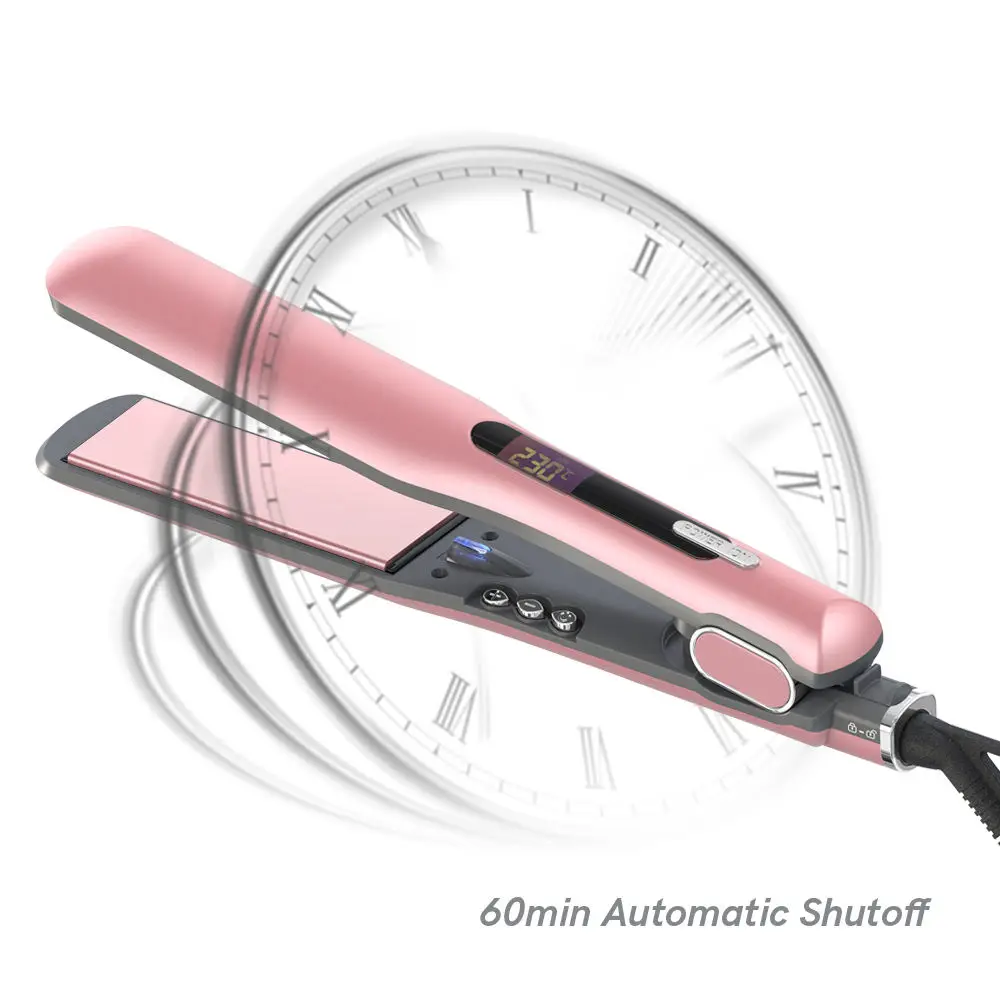 Professional Quick Heating LCD Display Curling Iron Hair Straightener Titanium Planchas De Cabello Flat Iron Hair Straightener