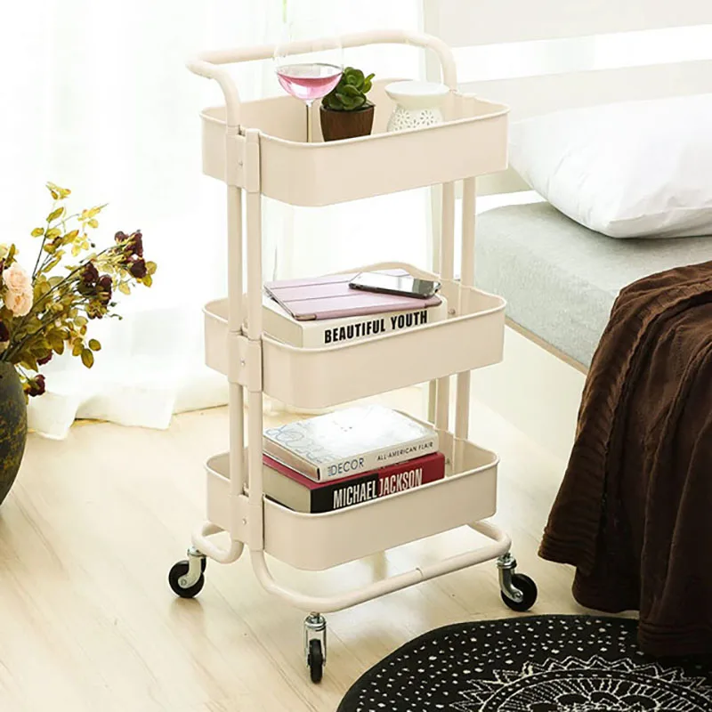 Christmas Storage Heavy Capacity Carbon Steel Utility Rolling Cart with Mesh Gird Basket and Handle