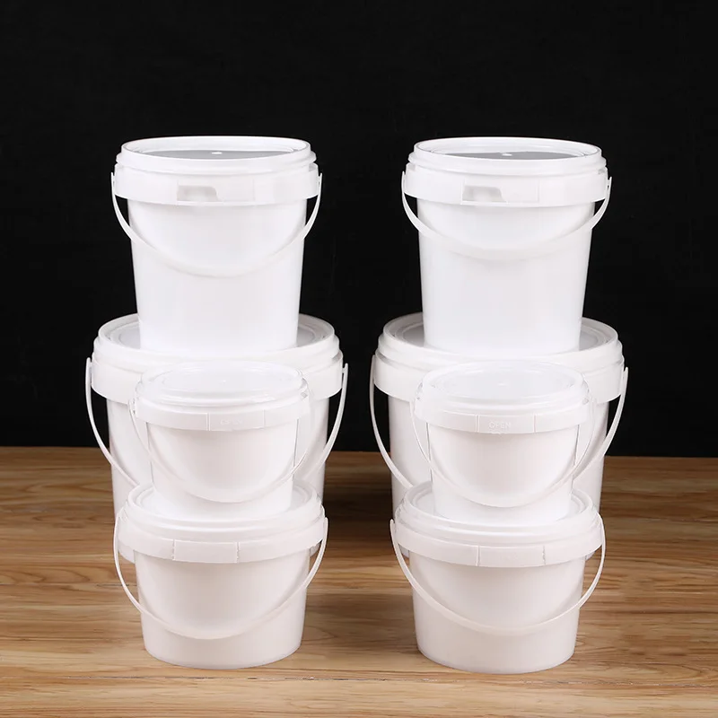 Customizable Color Strong Seal Food-Grade Plastic Pails 150/300/500/750ml 1/2/3/4/5 L Plastic Bucket