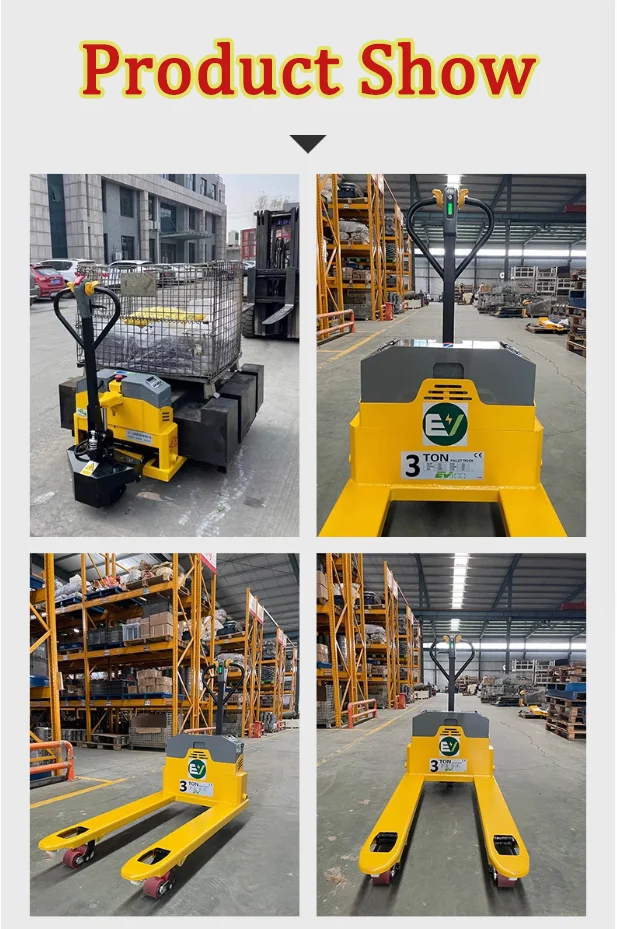 Factory Wholesale 2000kg 3Ton Full Electric Pallet Truck Jack Semi Electric Trolley Electric Forklift Lifting For Warehouse