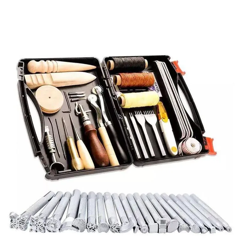 48pcs Leather Tools Handmade Leather Craft Sewing Punch Working Tool Set Leather Tools