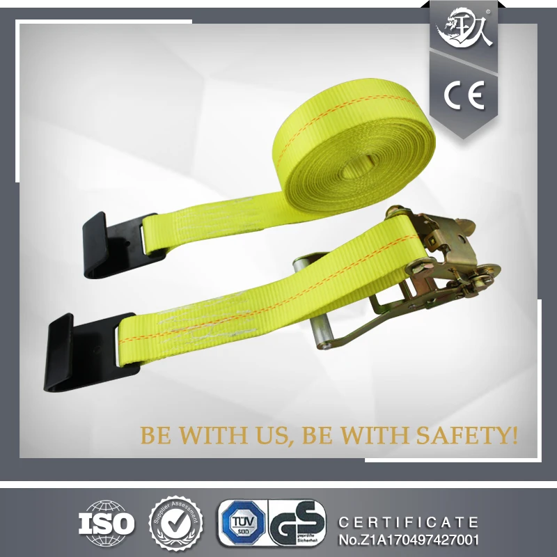 50mm*10000Lbs 30ft Ratchet Tie down Straps with Flat Hook Zinc Plated Finish