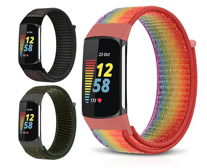 Nylon braided fitbit change 2 3 4 adjustable loop watch bands 14 colors Suitable for FITBIT LUXE smart nylon strap