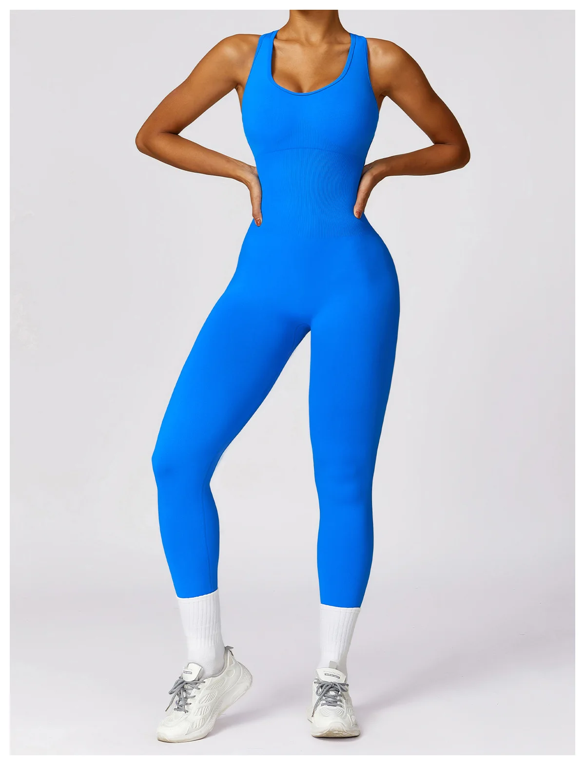 U Neck Fitness Clothes Seamless Women Activewear Set Gym Fitness Running Womens Sportswear Hollow Back Yoga Suits Jumpsuit